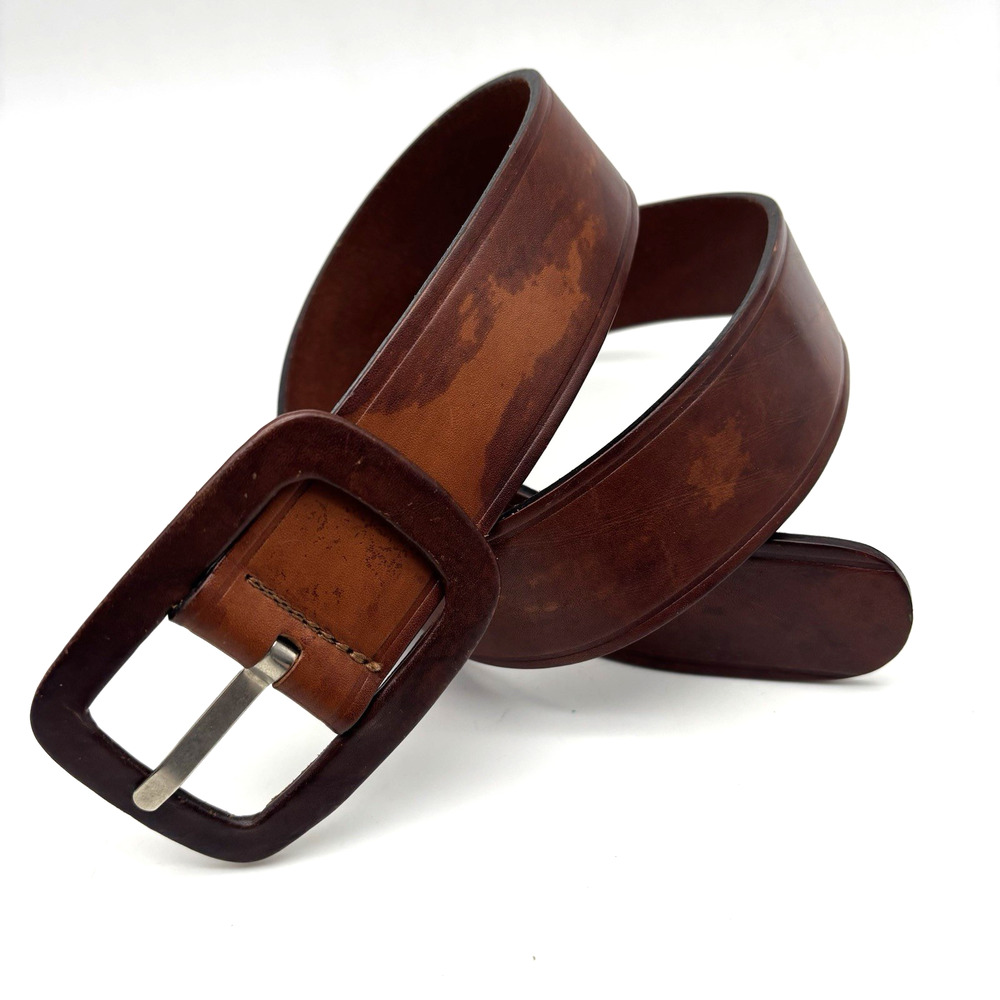 Vintage 80s 90s The Limited Brown Marbled Genuine Leather Belt M 30-34" Italy